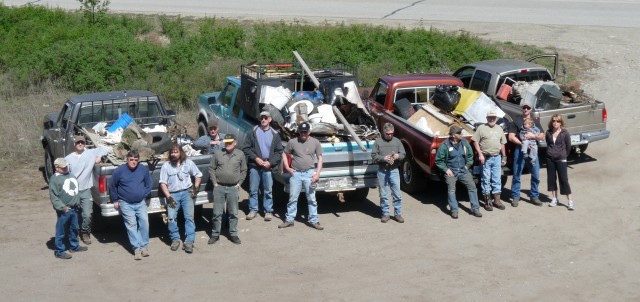 Earth week garbage trolling cleans the Granby River