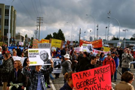 Occupy Surrey: George W. Bush met by War Criminal Welcoming Committee