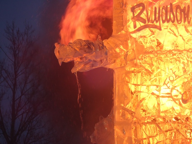 John McKinnon's Ice Sculpture Goes Up In Flames