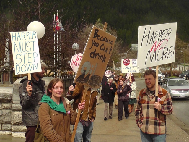 Kootenay Direct Action Community stage protest in Nelson