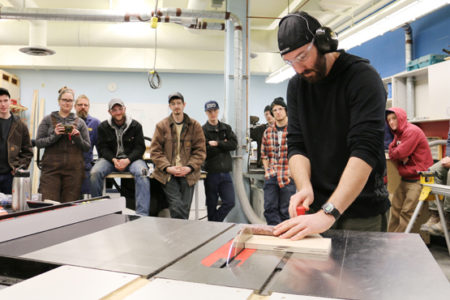 Saving fingers all part of Selkirk College Carpentry new table saws