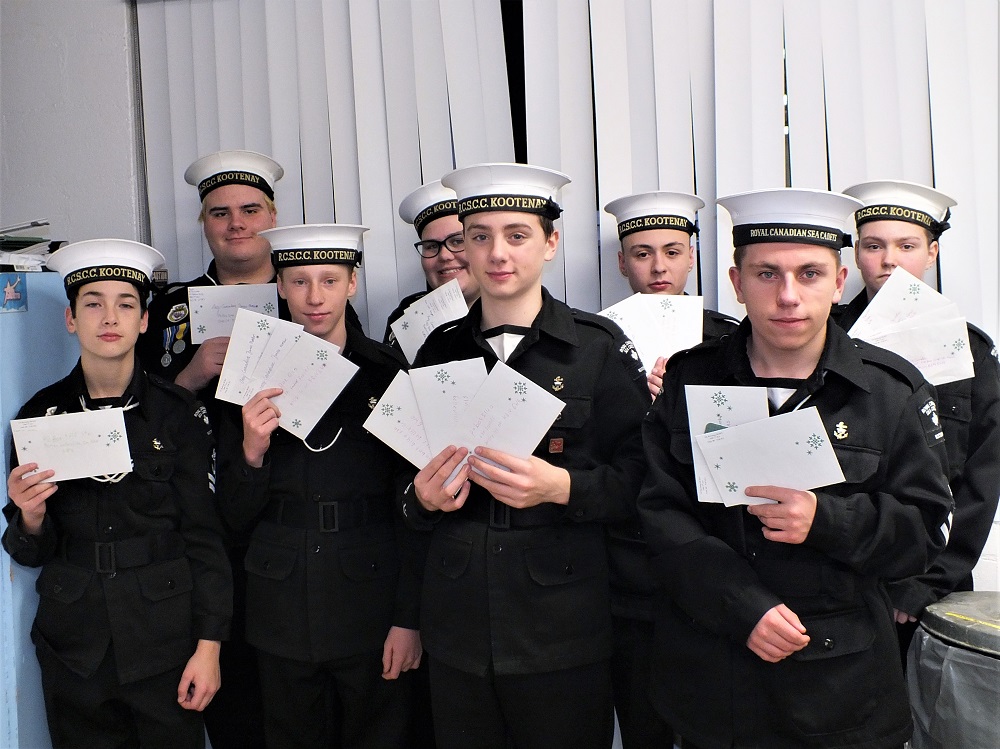 Trail Cadets write Christmas cards to Soldiers