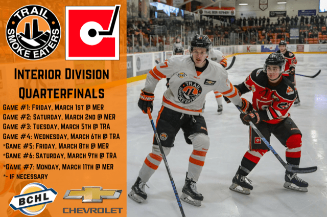 Smoke Eaters Announce Schedule and Info For Opening Round Playoff Matchup vs. Centennials