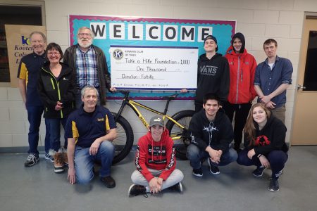 Trail Kiwanis donates fatbike to Take a Hike