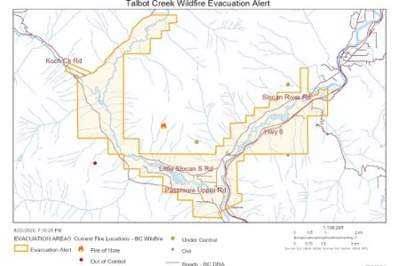 RDCK issues Evacuation Alert for Lebahdo, Little Slocan, Passmore and Vallican