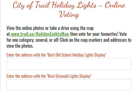 Vote for your Favourite Holiday Light Displays in Trail