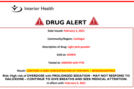 IHA issues DRUG ALERT for Castlegar and Greater Area