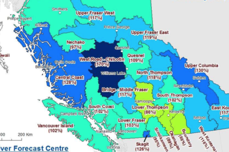 Boundary snowpack 88% of normal