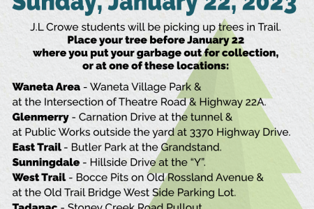 Trail's 2023 Christmas Tree Pick Up Jan. 22