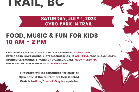 You’re invited to celebrate Canada Day at Gyro Park in Trail